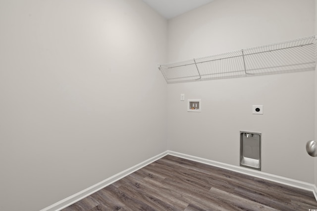 512 Charlton Blvd, Georgetown, SC 29440 - laundry room with dark wood-type flooring, washer hookup, baseboards, and hookup for an electric dryer