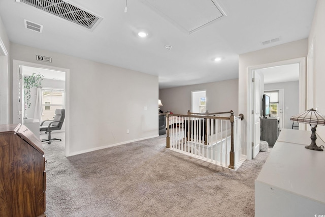 534 Pacific Commons Dr, Surfside Beach, SC 29575 - hallway with an upstairs landing, carpet flooring, and recessed lighting