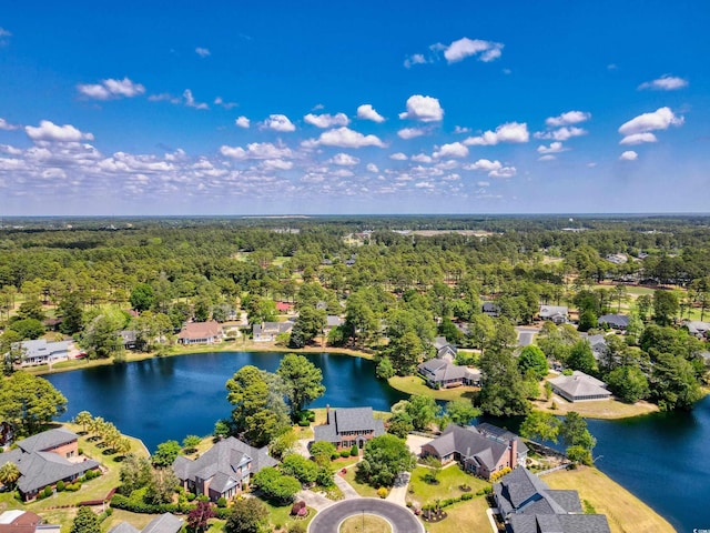 8231 Forest Lake Dr, Conway, SC 29526 - drone / aerial view featuring a view of trees, a water view, and a residential view