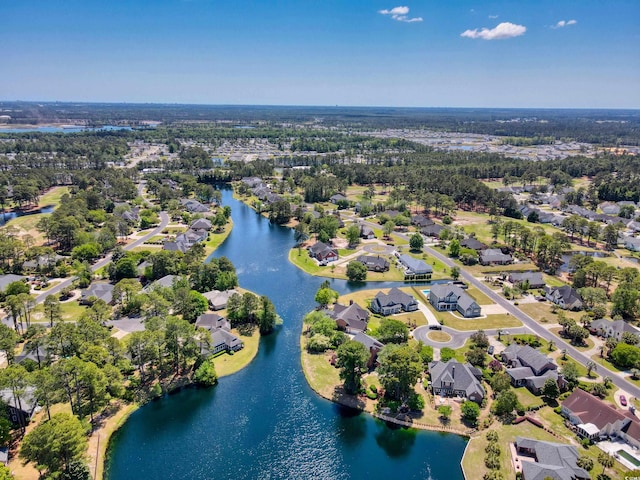 8231 Forest Lake Dr, Conway, SC 29526 - bird's eye view with a water view and a residential view