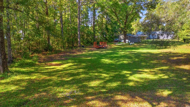 view of grassy yard