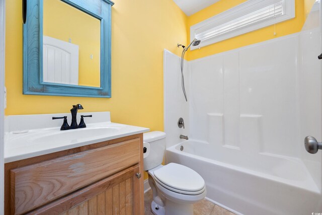 237 Copperwood Loop, Conway, SC 29526 - bathroom featuring toilet, vanity, bathing tub / shower combination, and tile patterned floors