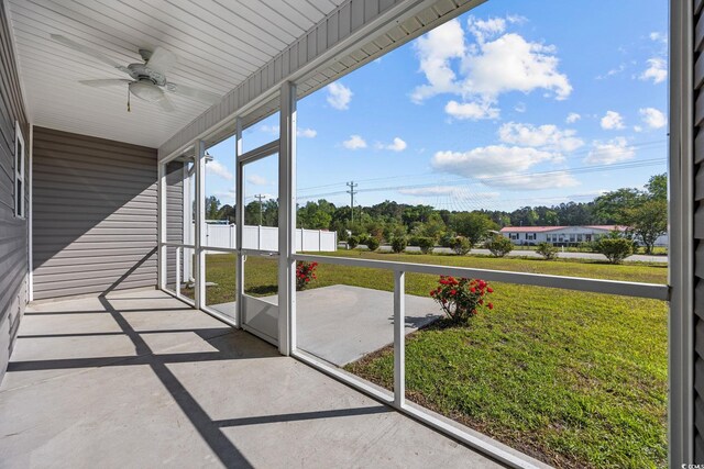237 Copperwood Loop, Conway, SC 29526 - unfurnished sunroom featuring ceiling fan