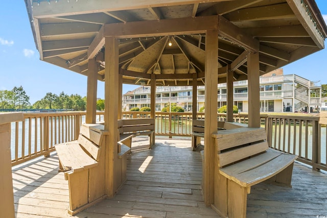 deck featuring a gazebo