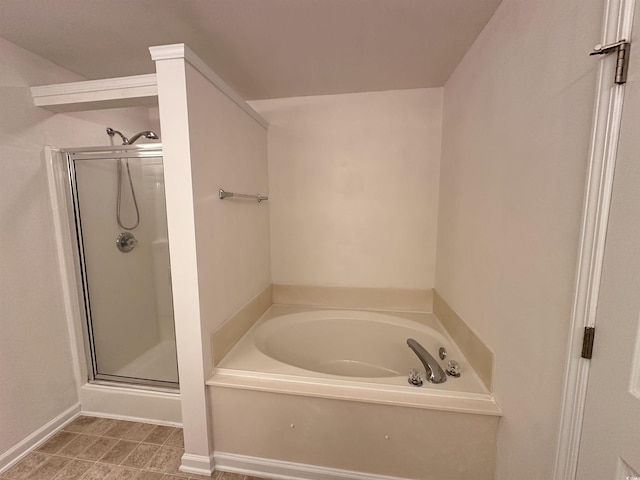 514 Hay Hill Ln Unit C, Myrtle Beach, SC 29579 - full bathroom with a stall shower, a garden tub, and baseboards