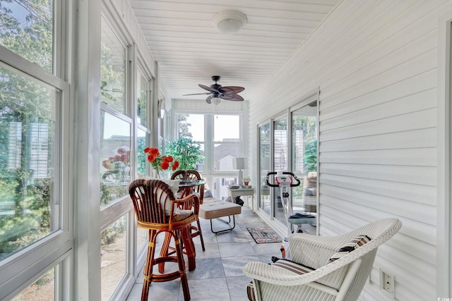 1533 Lanterns Rest Rd Unit 304, Myrtle Beach, SC 29579 - sunroom / solarium featuring ceiling fan and a wealth of natural light
