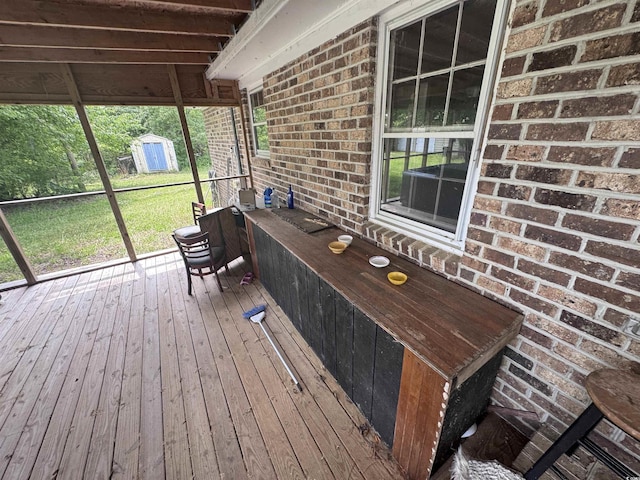 2560 Wise Rd, Conway, SC 29526 - wooden terrace with an outbuilding, a yard, and a storage shed