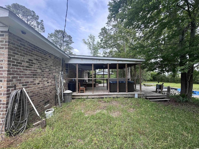2560 Wise Rd, Conway, SC 29526 - view of yard with a hot tub and a deck
