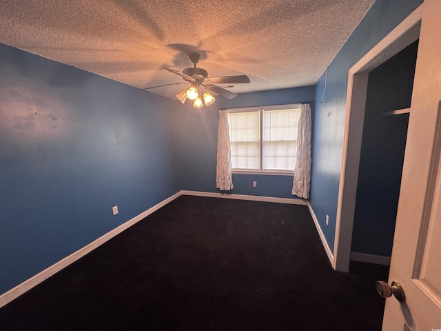 2560 Wise Rd, Conway, SC 29526 - spare room with baseboards, ceiling fan, carpet, and a textured ceiling