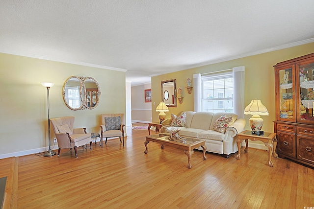 412 43rd Ave N, Myrtle Beach, SC 29577 - living room featuring light wood-type flooring, crown molding, and baseboards