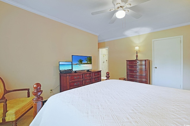 412 43rd Ave N, Myrtle Beach, SC 29577 - bedroom featuring ornamental molding and ceiling fan