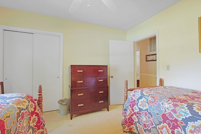 412 43rd Ave N, Myrtle Beach, SC 29577 - bedroom featuring carpet floors, a closet, and a ceiling fan