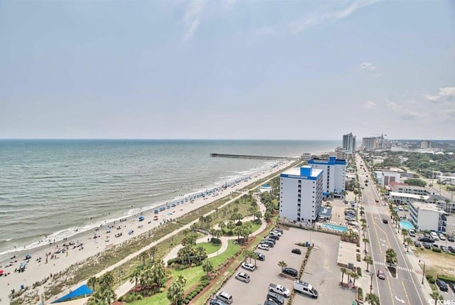 504 N Ocean Blvd Unit 1810, Myrtle Beach, SC 29577 - drone / aerial view with a view of city, a view of the beach, and a water view