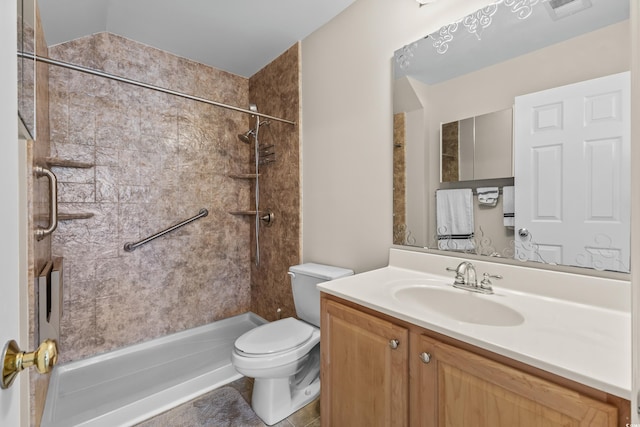 1004 Harvester Cir Unit 1004, Myrtle Beach, SC 29579 - full bath featuring toilet, a tile shower, vanity, and tile patterned flooring
