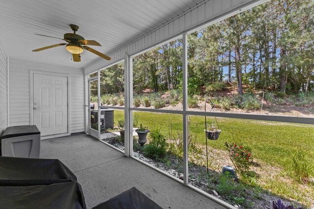 1004 Harvester Cir Unit 1004, Myrtle Beach, SC 29579 - unfurnished sunroom with ceiling fan