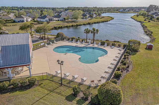 1004 Harvester Cir Unit 1004, Myrtle Beach, SC 29579 - community pool featuring a water view, a patio, and a residential view