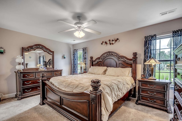 1001 Harvest View Ave, Conway, SC 29527 - bedroom with light colored carpet and a ceiling fan