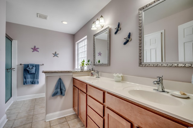 1001 Harvest View Ave, Conway, SC 29527 - bathroom with double vanity and tile patterned floors
