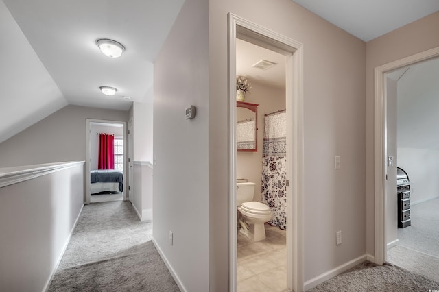 1001 Harvest View Ave, Conway, SC 29527 - corridor featuring light colored carpet and vaulted ceiling