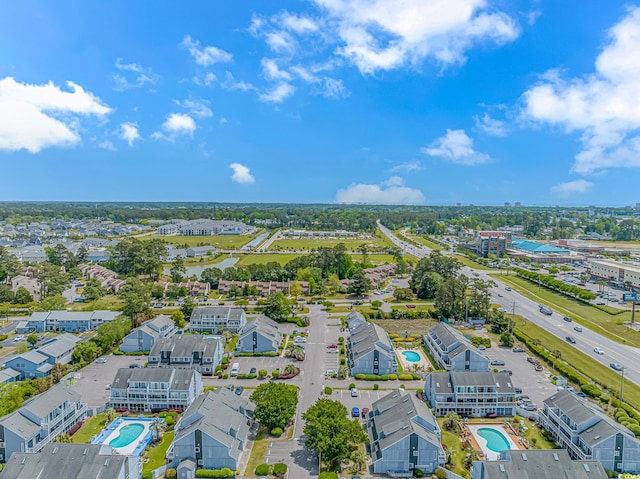bird's eye view of a pool