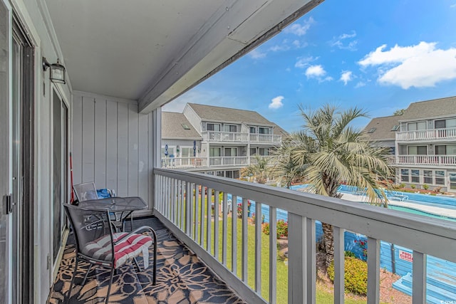 balcony with a residential view