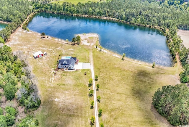 2300 Tansy Rd, Loris, SC 29569 - drone / aerial view of a large body of water and a heavily wooded area