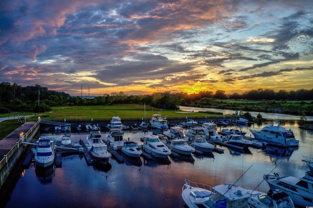 5511 N Ocean Blvd Unit 209, Myrtle Beach, SC 29577 - dock featuring view of marina, a water view, and view of wooded area