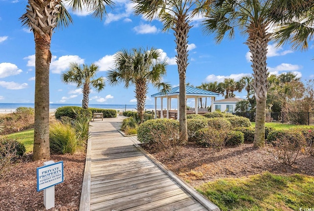 5511 N Ocean Blvd Unit 209, Myrtle Beach, SC 29577 - surrounding community featuring a gazebo and a water view