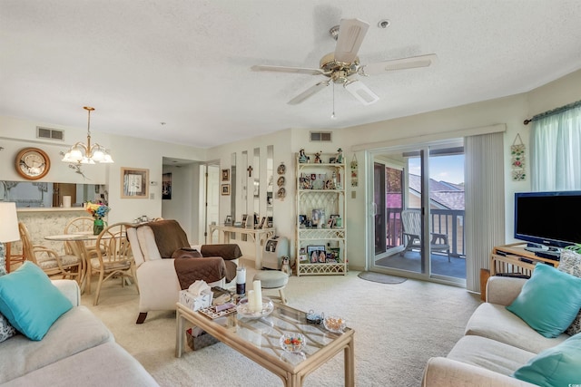 4601 Greenbriar Dr Unit 201, Little River, SC 29566 - living area with visible vents, carpet flooring, and a wealth of natural light