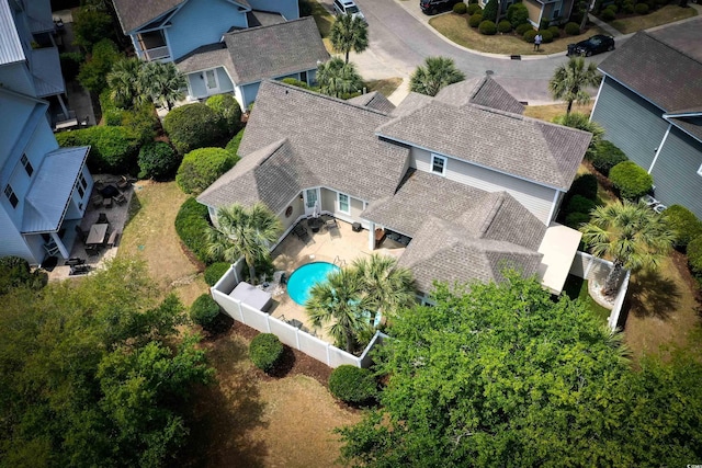 aerial view featuring a residential view