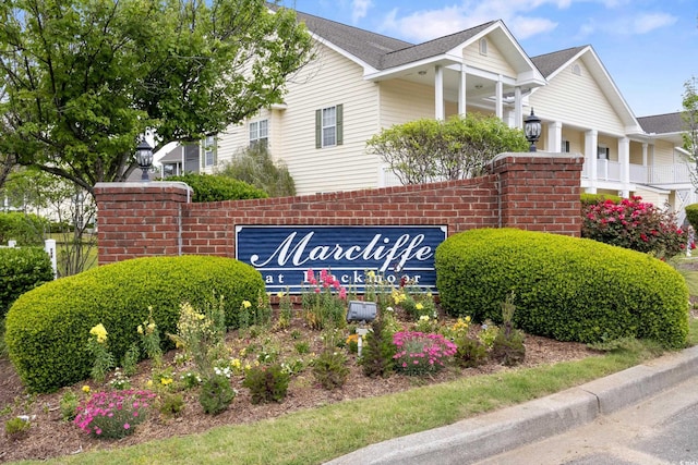 view of community sign