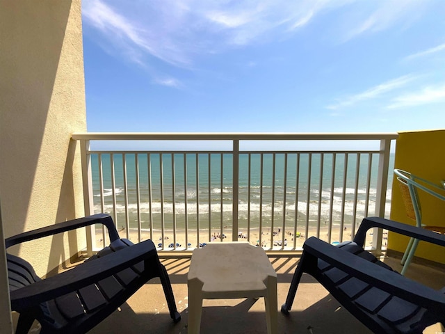 2701 S Ocean Blvd Unit 1507, North Myrtle Beach, SC 29582 - balcony featuring view of water and beach
