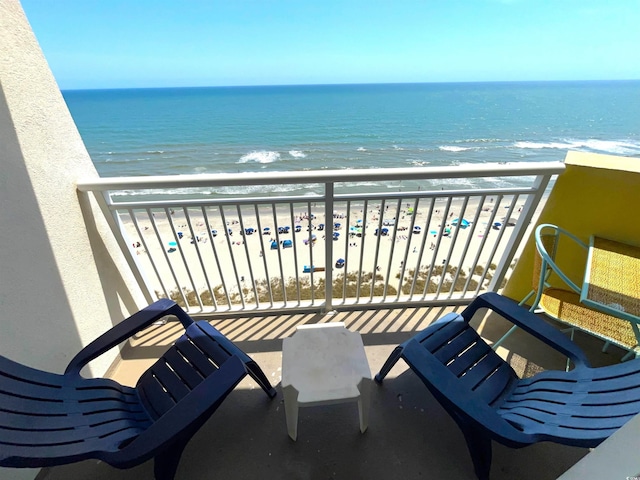 2701 S Ocean Blvd Unit 1507, North Myrtle Beach, SC 29582 - balcony with view of water and beach