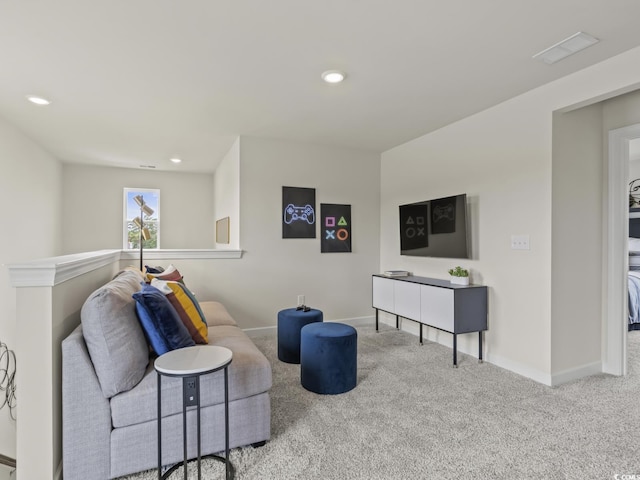 887 Cypress Preserve Cir, Longs, SC 29568 - living area featuring carpet flooring, baseboards, and recessed lighting