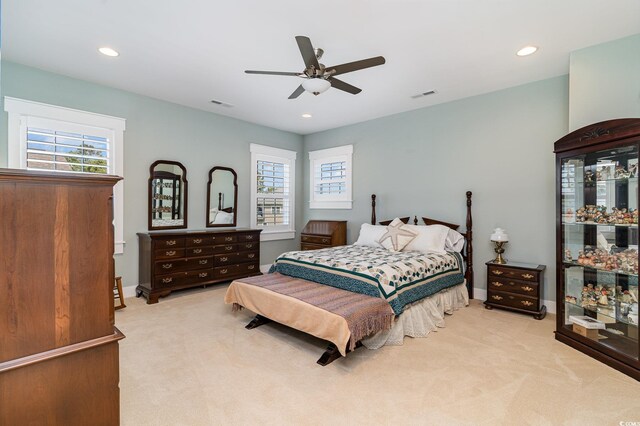 600 Waterbridge Blvd, Myrtle Beach, SC 29579 - carpeted bedroom with recessed lighting, visible vents, baseboards, and ceiling fan