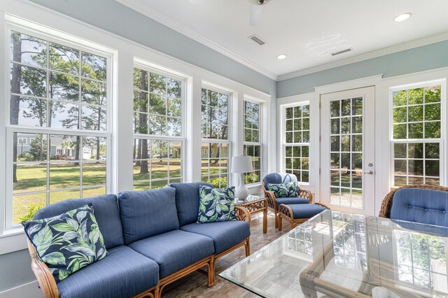 600 Waterbridge Blvd, Myrtle Beach, SC 29579 - sunroom / solarium with plenty of natural light, french doors, and visible vents