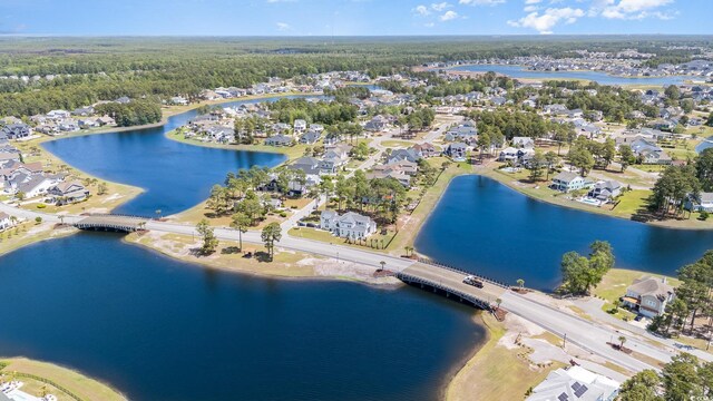 600 Waterbridge Blvd, Myrtle Beach, SC 29579 - drone / aerial view with a wooded view, a residential view, and a water view