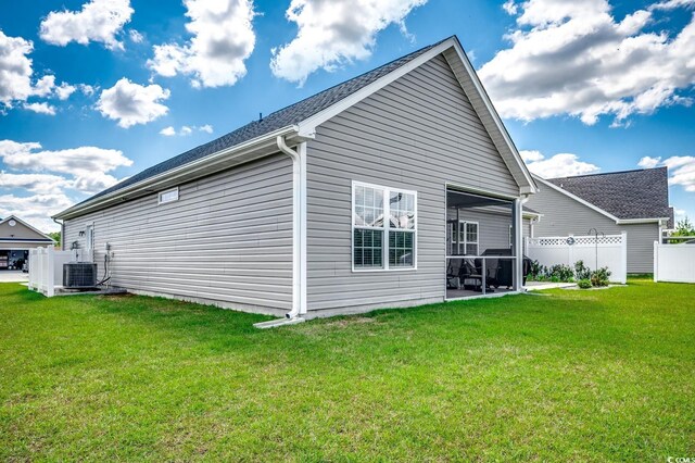 377 Copperwood Loop, Conway, SC 29526 - back of property with cooling unit, a sunroom, and a patio area