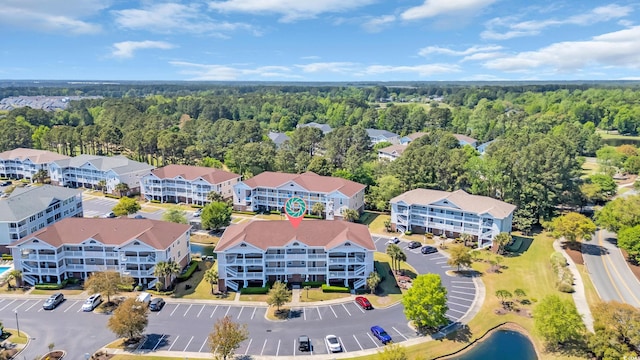 aerial view of a heavily wooded area