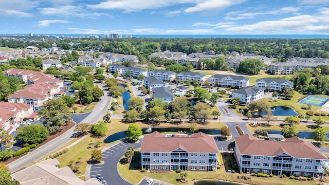 bird's eye view of a nearby body of water