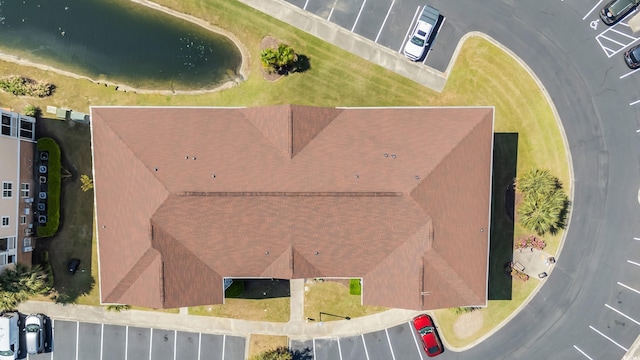 drone / aerial view of a nearby body of water