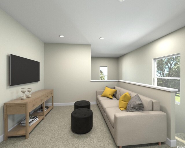 4337 Falls Oaks St, Myrtle Beach, SC 29579 - carpeted living area featuring recessed lighting and baseboards