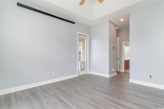 197 Northside Dr, Little River, SC 29566 - unfurnished room with wood finished floors, ceiling fan, recessed lighting, and baseboards