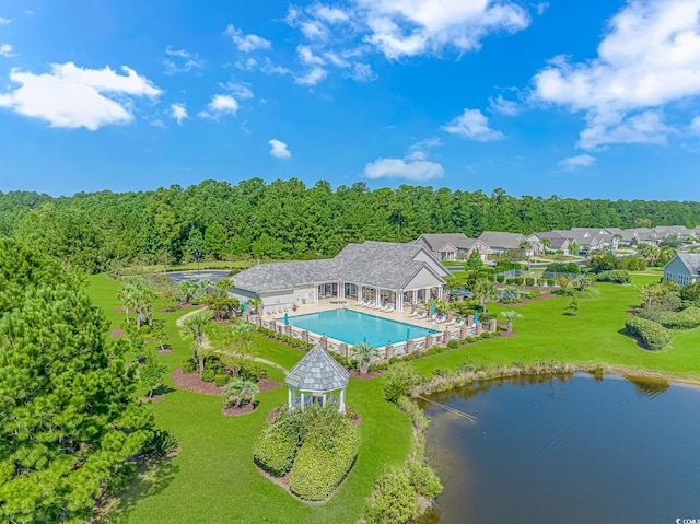 178 Kessinger Dr, Surfside Beach, SC 29575 - drone / aerial view of a pool area and a large body of water