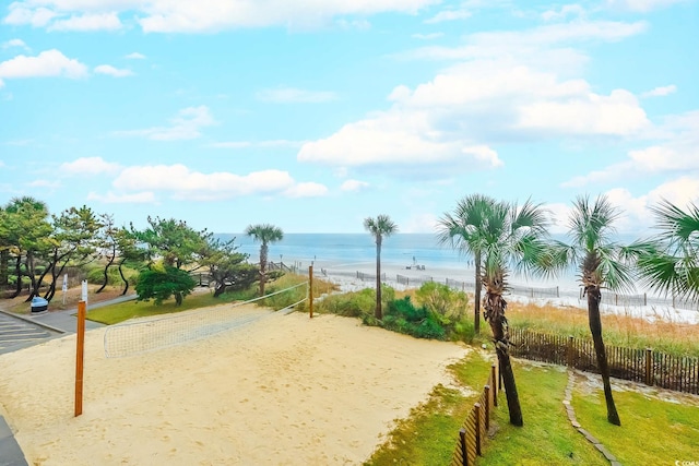 7100 N Ocean Blvd Unit 801, Myrtle Beach, SC 29572 - view of home's community featuring volleyball court and view of water and beach