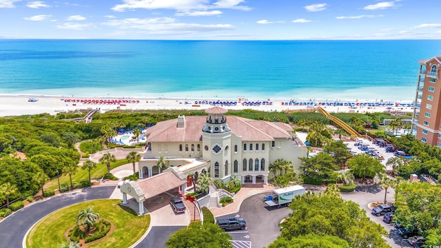 drone / aerial view of extended coastline