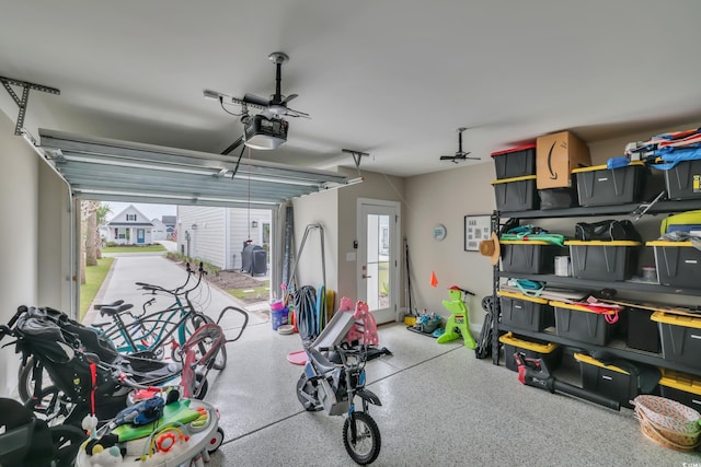 garage featuring a garage door opener