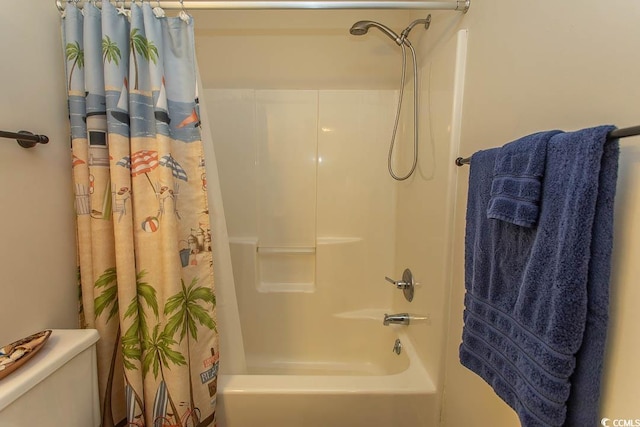 201 Landing Rd Unit D, North Myrtle Beach, SC 29582 - full bathroom with toilet and shower / tub combo with curtain