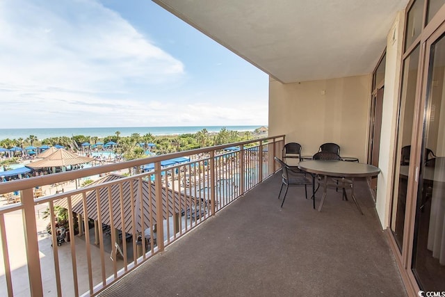balcony with a water view