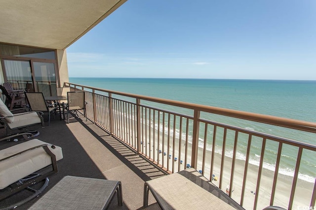 100 N Beach Blvd Unit 1801, North Myrtle Beach, SC 29582 - balcony with a water view and a view of the beach